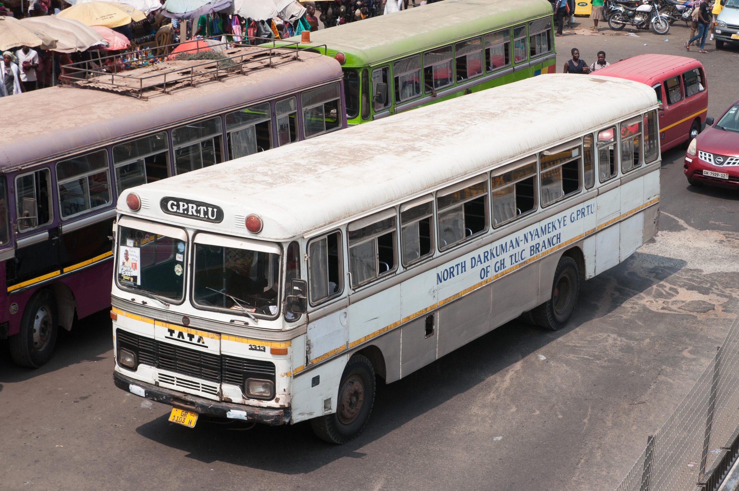 GPRTU commercial buses in Accra amid Ghana transport fare debate