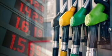 Fuel nozzles and price display illustrating rising fuel price pressures in Ghana