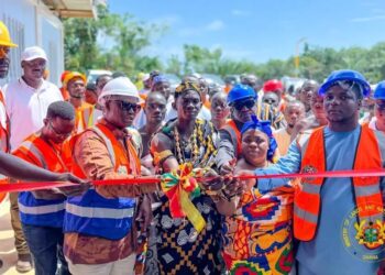 Gov’t Launches 3 Mining Cooperatives in Western Region 2 Lands Minister with the traditional leaders of Nzema