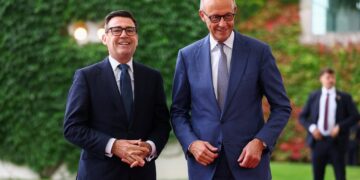 Prime Minister Andy Burnham and German Chancellor Friedrich Merz