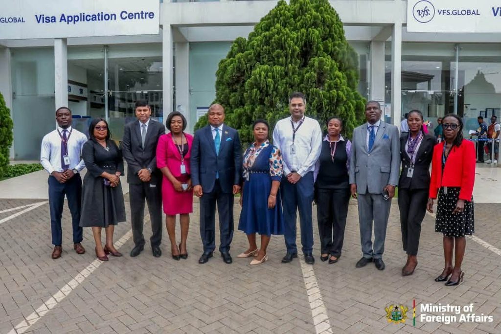 Protect Ghanaians' Dignity At Visa Centres, Ablakwa Tells Embassies 5 Ablakwa in a picture with officials at a visa application centre during the tour. He will present his findings to heads of mission in the coming days. Photo: Ministry of Foreign Affairs