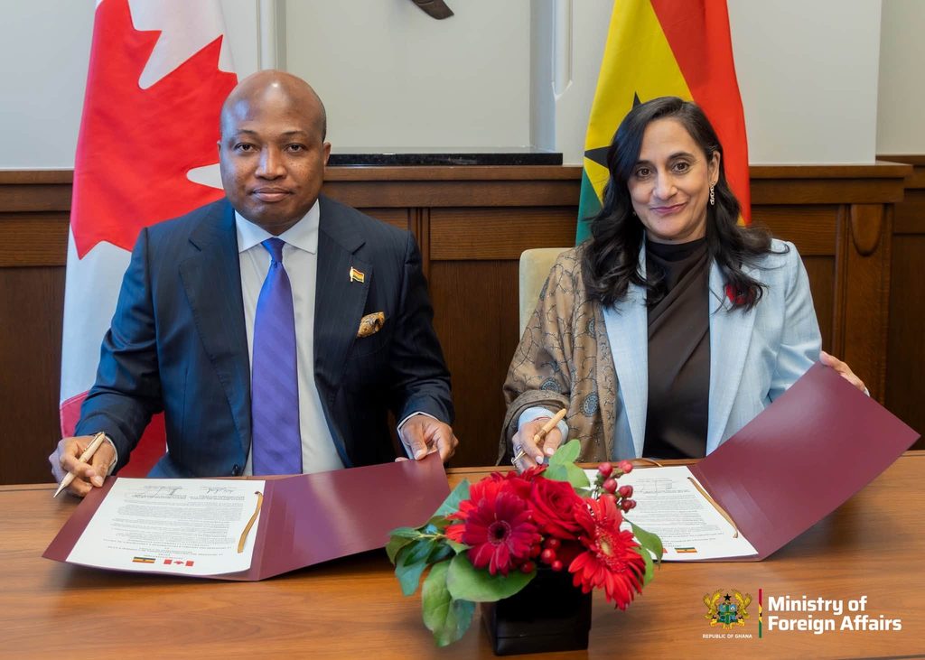 Samuel Okudzeto Ablakwa and Anita Anand formalise a renewed commitment to Ghana-Canada cooperation, with priorities spanning trade, education, agribusiness, renewable energy, artificial intelligence and defence.