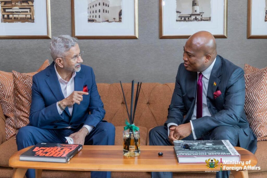 Cabinet Approves Ghana's BRICS Bid, Ablakwa Says, Citing Trade With India 2 Foreign Affairs Minister Samuel Okudzeto Ablakwa in talks with India's External Affairs Minister, Dr Subrahmanyam Jaishankar, in Accra during the Indian minister's two-day official visit. Ablakwa announced during the visit that cabinet has approved Ghana's application to join BRICS. Photo: Ministry of Foreign Affairs