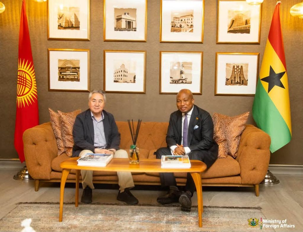 Ghana And Kyrgyzstan Eye Security Council Cooperation Ahead Of 2027 Seats 3 Foreign Affairs Minister Samuel Okudzeto Ablakwa and tan's Foreign Minister, Jeenbek Kulubayev