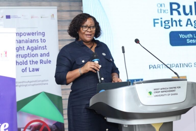 Transparency International Ghana Boss Urges Action Against Elite Impunity 2 Executive Director of Transparency International Ghana, Mrs. Mary Awelana Addah