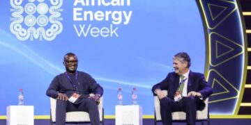 Energy and Green Transition Minister John Abdulai Jinapor together with Andrew G. Inglis, Chairman and Chief Executive Officer of Kosmos Energy at AEW 2026