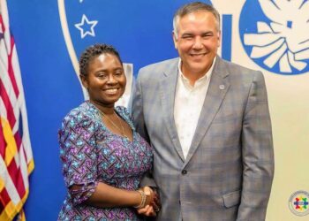Ms Margaret Ansei with an Official of Columbus Ohio of the Professional Deployment Recruitment