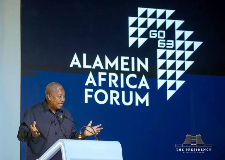 Trade Minister Joins President Mahama at the Alamein Africa Forum 1 President Mahama Delivering His Address at the Alamein Africa Forum in Alamein, Egypt