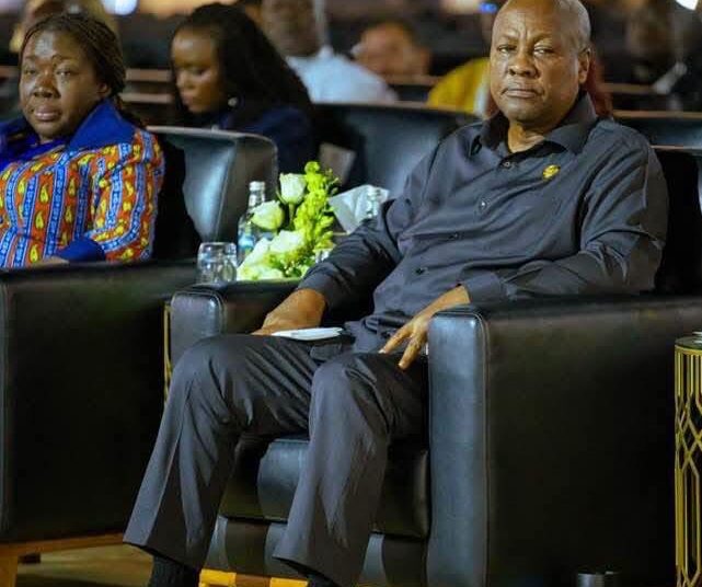H.E President John Dramani Mahama and the Minister for Trade , Agribusiness and Industry, Hon.Elizabeth Ofosu-Adjare