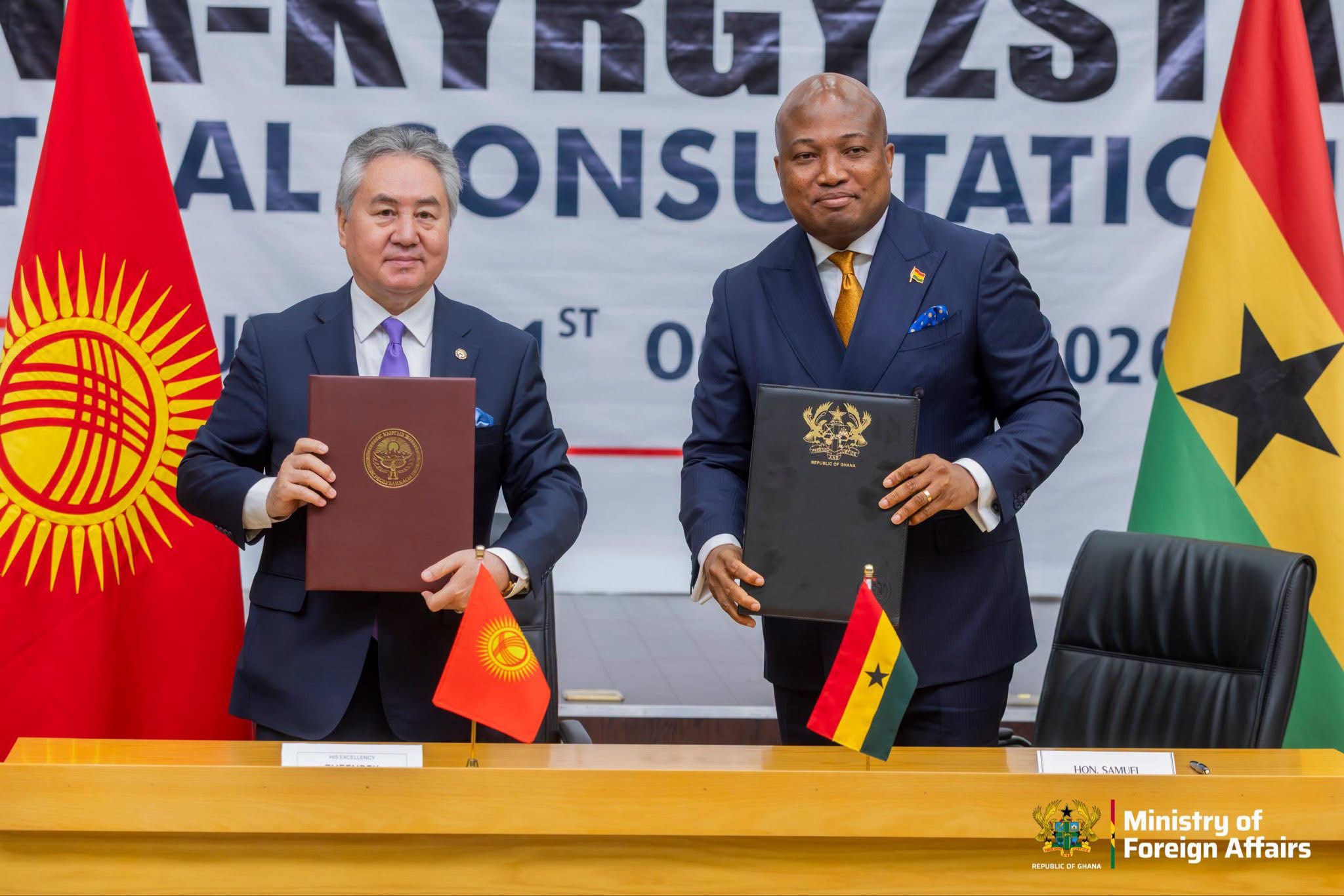 Ghana's Foreign Minister Samuel Okudzeto Ablakwa and Hon. Jeenbek Kulubayev, Kyrgyz Foreign Affairs Minister Sign Agreements and Identify Strategic Areas for Expanded Cooperation