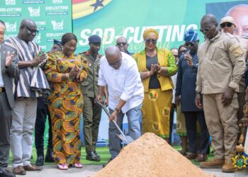 President Mahama and other High Level Government Officials During the Sod Cutting