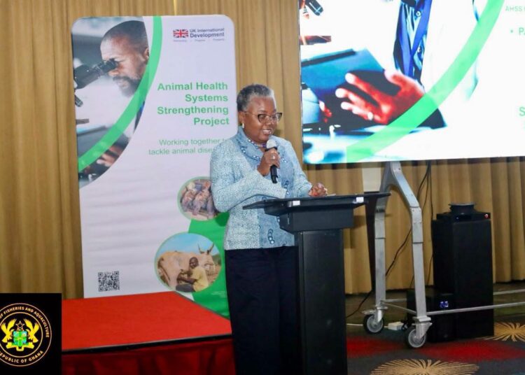 Ghana Urged to Sustain Aquatic Health Gains 1 Hon. Emelia Arthur, Minister for Fisheries and Aquaculture, Keynote Speaker Addressing Stakeholders Animal Health Summit 2026