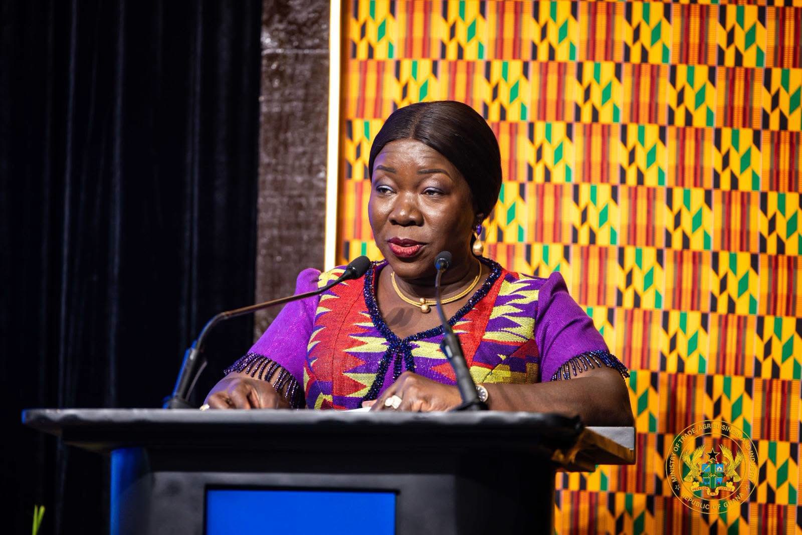 Hon. Elizabeth Ofosu-Adjare, Minister for Trade, Agribusiness and Industry Addressing Stakeholders During the Accra Trade Convention