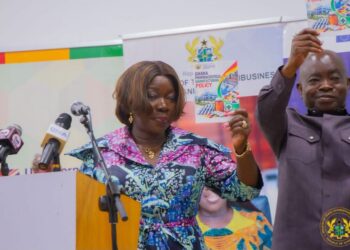 Hon. Elizabeth Ofosu-Adjare, Minister for Trade, and her Deputy, Hon. Sampson Ahi at the EU-Ghana Agribusiness Exhibition Forum