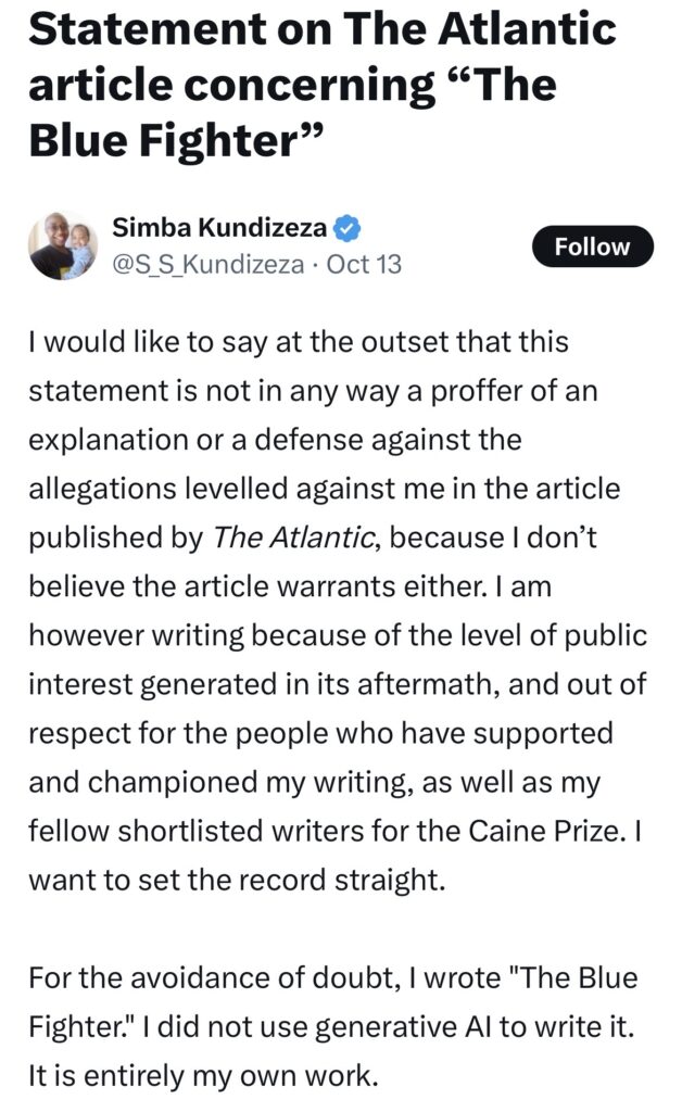 Caine Prize Winner Denies AI Claims Over Story 2 IMG 8656