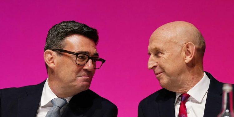 British Government Unveils £800m Business Savings Plan 1 Prime Minister, Andy Burnham and Chancellor, John Healey