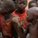 Displaced children gathered at an internally displaced person (IDP) camp