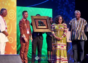 Assemblies of God Global Honours Mahama, Lordina with Trailblazer Award 3 President John Dramani Mahama and First Lady Lordina Mahama stand beside the framed plaque presented to them by the World Assemblies of God Fellowship at the opening of the 10th Triennial Congress in Accra on October 14, 2026.