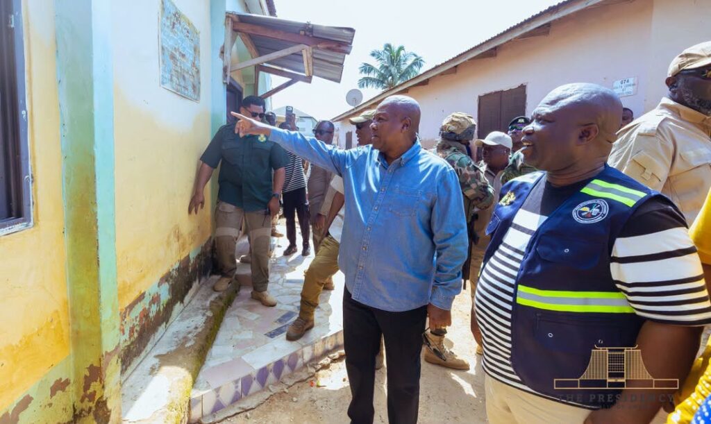 Climate Change Behind Hohoe Floods, Mahama Says as Weather Turns Unpredictable 5 President John Dramani Mahama inspects flood-affected areas in Hohoe after returning from the United Nations in New York