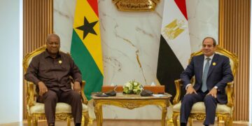 President John Dramani Mahama meets Egyptian President Abdel Fattah el-Sisi on the sidelines of the 8th African Union Mid-Year Coordination Summit to strengthen Ghana-Egypt relations.