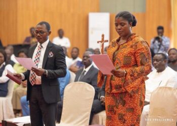 Mahama Swears In Two New Electoral Commission Deputy Chairpersons 6 President Mahama Swears-in Dr Joseph Kwaku Asamoah and Emelia Afi Agbenyo as Deputy Chairpersons of the Electoral Commission at the Jubilee House