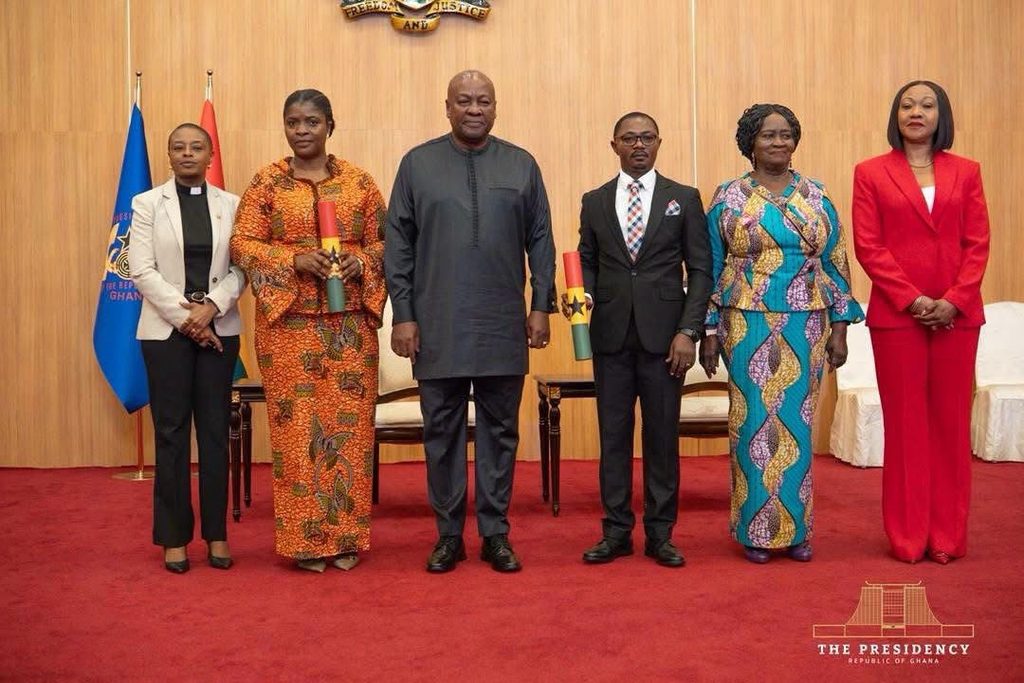 President Mahama , Vice President Naana Jane Opoku-Agyemang in picture with Dr Joseph Kwaku Asamoah and Emelia Afi Agbenyo and Madam Jean Mensah