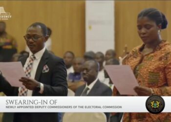 Mahama Swears In Two New Electoral Commission Deputy Chairpersons 5 President Mahama Swears-in of Dr Joseph Kwaku Asamoah and Emelia Afi Agbenyo as Deputy Chairpersons of the Electoral Commission at the Jubilee House