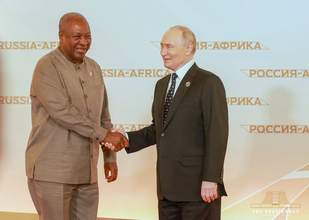 Mahama Encourages Putin to Resume Ukraine Peace Talks 5 Mahama with Putin 2
