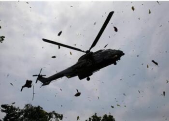A military helicopter
