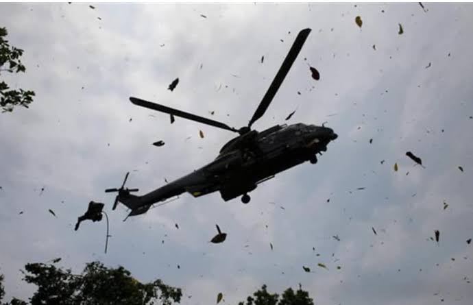 A military helicopter