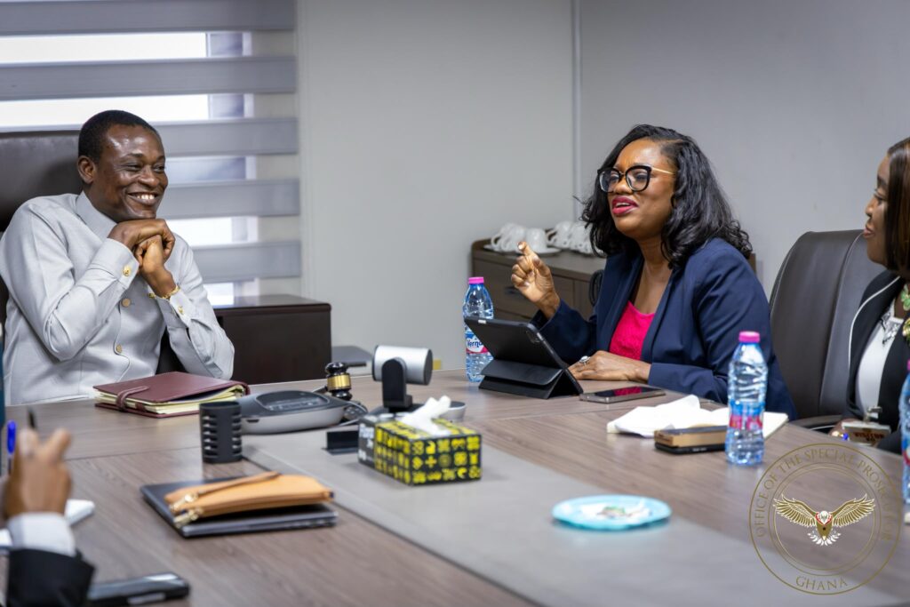 OSP, Ghana Audit Service Strengthen Cooperation to Protect Public Funds 3 Auditor-General Dr. Pamela Graham addressing the Special Prosecutor and directors of the OSP