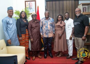 Minister for Lands and Natural Resources, Hon. Emmanuel Armah-Kofi Buah, with The Governing Board of the Creative Arts Agency