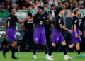 Barcelona Thump Betis to Extend Winning Streak to 11 Games 7 Barcelona players jubilate after scoring against Real Betis