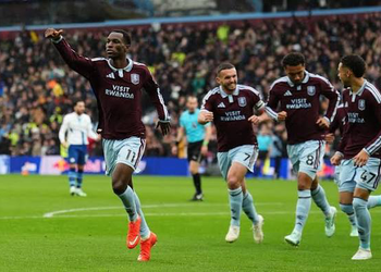 Jackson's Brace Propels Villa Past Manchester City 5 Nicholas Jackson leads the celebration after scoring against Manchester City