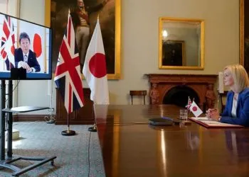 International Trade Secretary, Liz Truss hailed a 'historic moment. Image credit:10 Downing Street