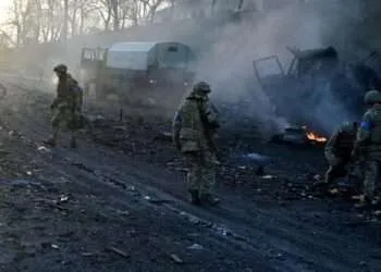 Ukrainian Fighters Gaining Ground on West Kyiv 9 Massive explosions lit up the night sky near the Ukrainian capital Kyiv