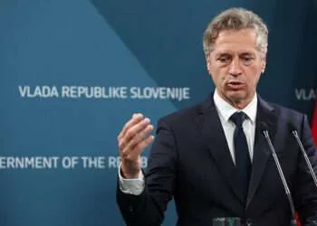 Slovenia Announces Decision To Recognize Palestinian State 5 Slovenian Prime Minister, Robert Golob speaks at a press conference about the recognition of the Palestinian state, in Ljubljana, Slovenia, on Thursday, May 30, 2024.
