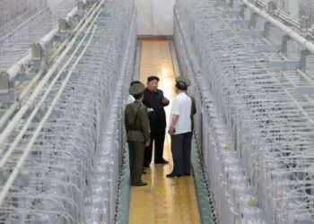 North Korea Discloses Secretive Uranium Enrichment Facility 10 North Korean leader Kim Jong Un visits a uranium enrichment facility, which produces weapon-grade nuclear materials, in a photo published by North Korean state media on Friday, September 13, 2024.