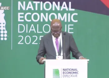 Dr Ishmael Yamson speaking at the closing session of the National Economic Dialogue