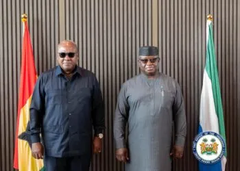 President Mahama with Sierra Leone's President Bio