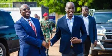 Minister for Education Hon. Haruna Iddrisu, and Dr. Edward Kofi Omane Boamah, Minister for Defence