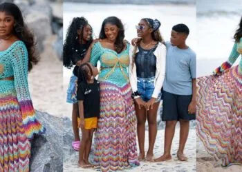 Mercy Johnson with her children