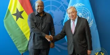 President John Dramani Mahama with UN Secretary-General António Guterres
