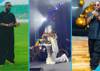 Sarkodie Kneels Before Obrafour at Rapperholic Concert 6 Sarkodie and Obrafour