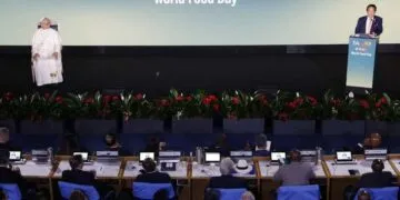 FAO Director-General Qu Dongyu, addresses delegates.